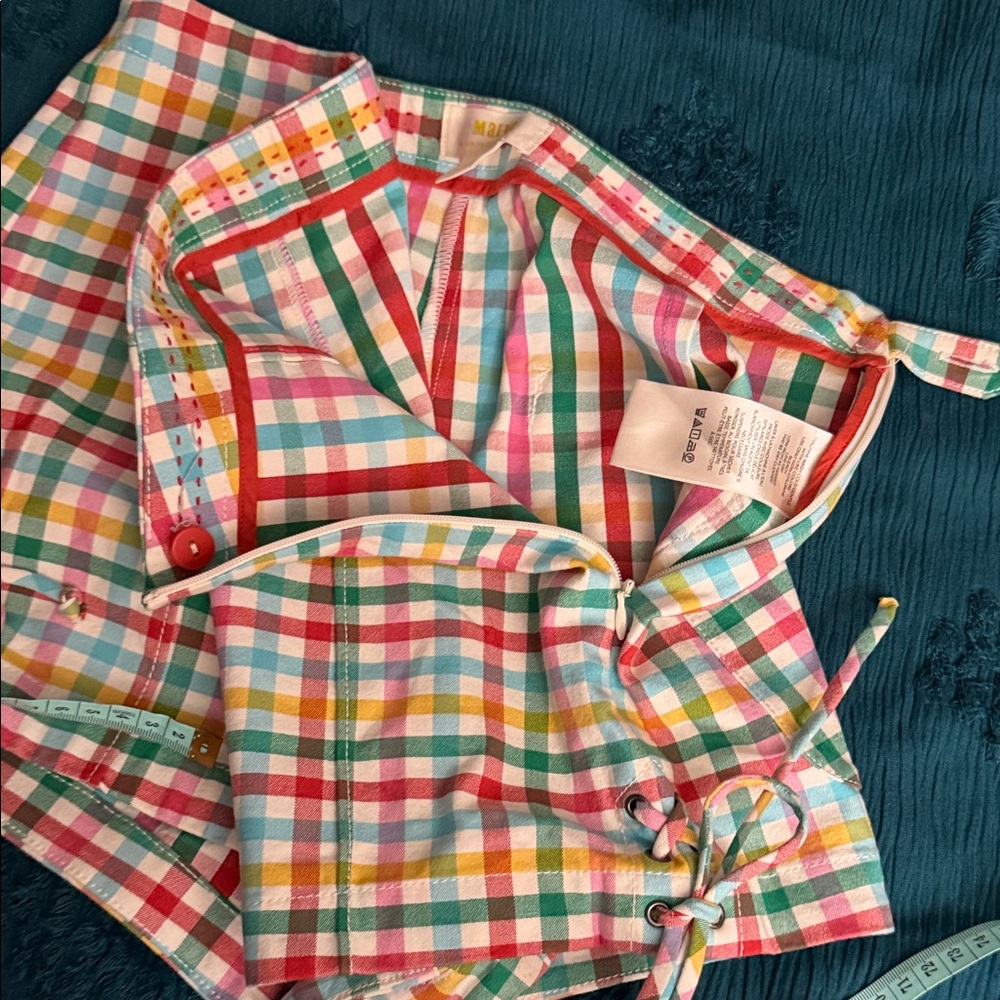 Anthropologie Colorful Gingham High Waist Shorts - Picture 7 of 12